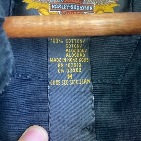 Harley Davidson - Black Short Sleeve Polo With Harley Davidson Above Pocket Med - Picture 10 of 12